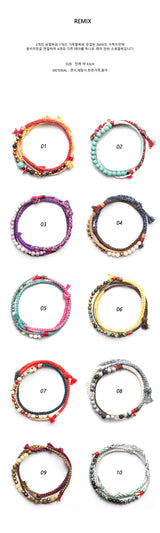 リミックスジェムストーンブレスレット / REMIX gemstone bracelet (10color)