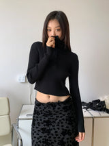 ブラックロングシースルースカート