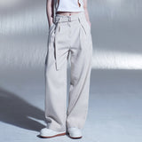 リネンベルトワンタックワイドパンツ / LINEN BELT ONE-TUCK WIDE PANTS (BG)