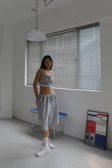 BUTTON CROP SLEEVELESS