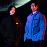[UNISEX] Padded Coach Jacket (Blue) (6656328368246)