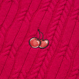 SMALL CHERRY CABLE CROP KNIT [LIGHT BURGUNDY]