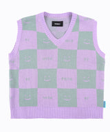 [EZwithPIECE] CHECKERBOARD KNIT VEST (4COLORS) (6563170353270)