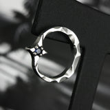 クレセントライトS1シルバースタッズイヤリング / Crescent light-S1 Blue Sapphire silver stud earring (4595528958070)