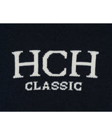 HCH クラシックセミクロップラムウールニット　ネイビー