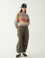グラデーションクロップセーター/GRADATION CROP SWEATER PINK ORANGE