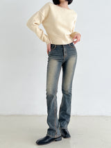 ソフトリップラインニット/Soft lip line knit (5color)