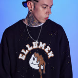 ARCH PRINTING PAINTING SWEAT SHIRT-BLACK