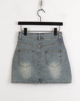 ティートンレトロポケットミニデニムスカート/Teaton Retro Pocket Mini Denim Skirt