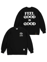 フィールグット オーバーサイズヘビースウェット/22 FEEL GOOD OVERSIZED HEAVY SWEAT CREWNECK WHITE MELANGE / BLACK