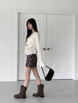 ブルダスプリングラッフルアイレットストラップ長袖ブラウス/Vulda Spring Ruffle Eyelet Strap Long Sleeve Blouse