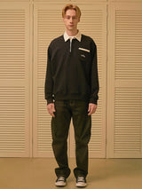 OLYMPIAD COLLAR SWEATSHIRT (NAVY) (6675322994806)