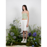 リブドシェルボタントップ / RIBBED SHELL BUTTON TOP - GREEN