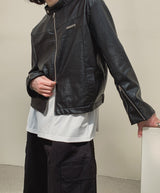 [MADE] Oubly leather racer jacket (2 color)
