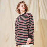 VZロゴビックオバーフィットボーダースリーブブラック/VZ Logo Big Over Fit Boarder Long Sleeve Black (6683343323254)