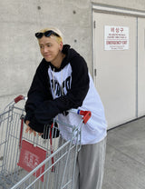 ハートラグランオーバーフードTシャツ/No.9674 heart raglan over hood T (3color)