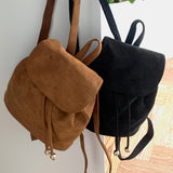 Boot string suede velvet backpack