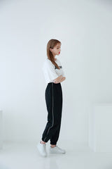 チョーカーショートスリーブクロップTシャツ / TOP(6656) Choker Short Sleeve Crop Tee