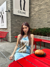 スカイシルクスリーブレスドレス