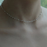 シルバーボールチェーンネックレス/SILVER BALL CHAIN NECKLACE(CHOKER) (925 silver / basic)