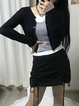 フックリブドクロップドカーディガン / Hook Ribbed Cropped Cardigan