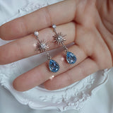 Starry Teardrops Piercing - Light Sapphire