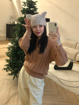 Siamese boucle beanie 