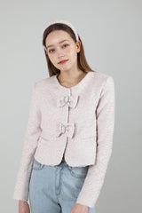 ツイードリボンジャケット / Tweed Ribbon Jacket Pink