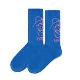 ドゥードゥルチェリープラネットグラフィックソックス／DOODLE CHERRY PLANET GRAPHIC SOCKS [BLUE]