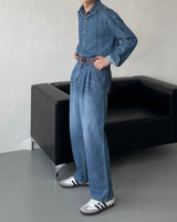 コールマンリネンツータックデニム / LE Coleman Linen Two-Tuck Denim
