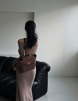 unbalanced twisted maxi long skirt