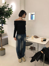 ドレープフェミニンショルダーコルギニット