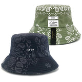 23 ペイズリーリバーシブルバケットハット / 23 PAISLEY REVERSIBLE BUCKET HAT BLACK / KHAKI