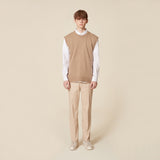 ROUND NECK KNIT VEST_MOCHA (6610804965494)