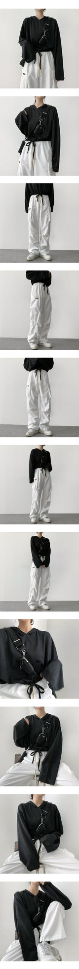Hokesum Maureen String Cropped Hoodie