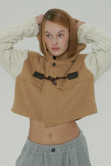  WOOL KNIT DUFFLE COAT / BEGIE