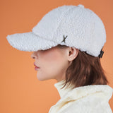 Stud Logo Over Fit Fleece Ball Cap White
