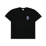 ミニベイビーフェイスパープルダイナソー半袖Tシャツ BLACK