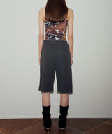 ロゴパッチスウェットショーツ / LOGO PATCH SWEAT-SHORTS (CHARCOAL)