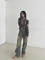 ソフトリップラインニット/Soft lip line knit (5color)