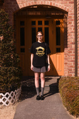 インフィニティーカレッジライフクルーネックブラックユニセックスTシャツ / Infinite college life crew neck black Unisex T-shirt