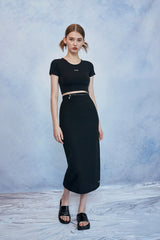 HIDE Logo Chain Crop Top (Black) (6570975035510)