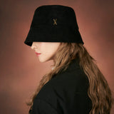 Corduroy stud drop bucket hat