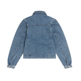 ピンタックミッドブルーデニムジャケット/WORN PINTUCK MID BLUE DENIM JACKET [6076]