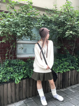 ヴィンテージツイストバルーンアンバランススリットニット