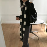 Onk モヘアストライプ配色ロングマフラー