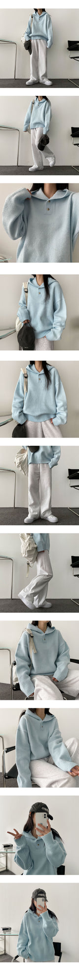 Bond the button knit hood