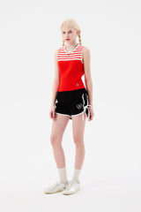 スモールチェリーストライプニットベスト / SMALL CHERRY STRIPE KNIT VEST [RED]