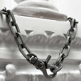 11mm ラウンド チェーン リンク ネックレス / [BLESSEDBULLET]11mm round chain link necklace_dark silver/silver
