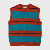 COZY STRIPE KNIT VEST (BRICK) (6627468542070)